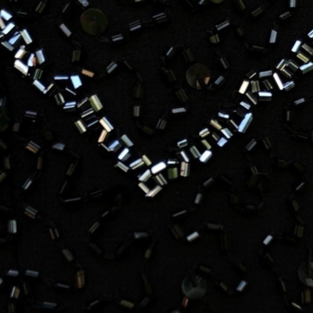 JKARA New York Beaded Sequin Round Neck Black Sleeveless Mini Dress 👗 - Picture 4 of 12